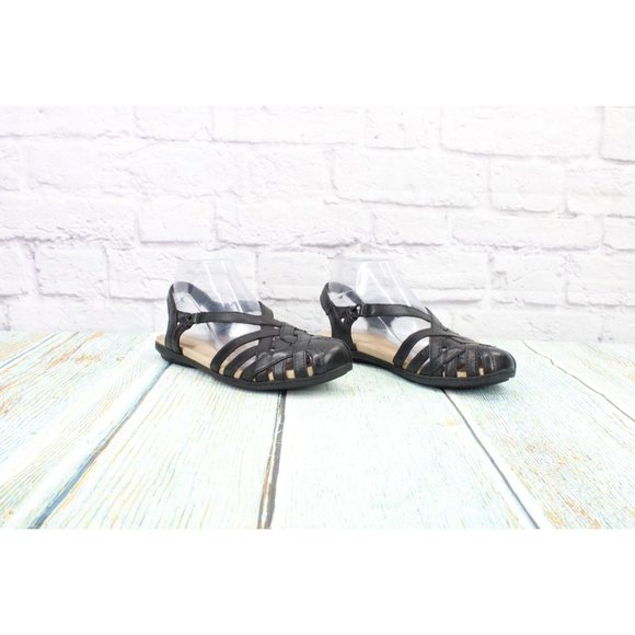 Earth Origins Belle Brielle Black Leather Slingback Comfort Sandals Size 7.5 M - Picture 3 of 9